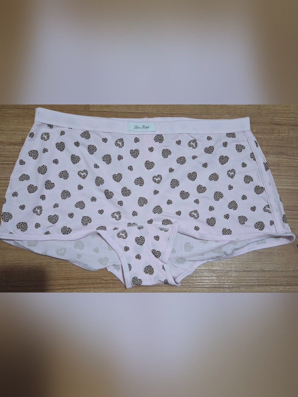 Victoria's Secret PINK Dorm Boyshort Panty Pink Leopard Print Hearts Size XL NWT